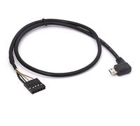 CALANDIS USB Header to Micro USB Dupont Cable, 90 Degree Right Angle Micro USB Male to 5 Pin Motherboard Female Adapter Dupont Extended Cable 50cm/1.5FT (Micro Male 90Degree)