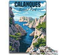 Calanques France Jigsaw Puzzles 1000 Pieces for Adults Teens, Stress Reliever Staycation Kill Time Enhance Love between Couples 1000pcs(50x75cm)