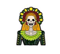 Calavera Floral Skull Enamel Pin, Día De Muertos Enamel Pin, Mexican Culture Gift For Traveler Mexican Mexico Travelling Lover, Day Of The Dead Brooches, Mexico Travel Souvenir Lapel Badge, Skeleton