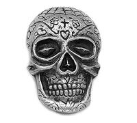 Calavera Sugar Skull Pewter Pin Badge/Brooch (Voodoo Mexican Day of the Dead) in Gift Pouch