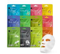 CÃlavi Celavi Collagen Facial Face Mask (12-Sheets) Classic Korean Skincare | Lighten Moisturize Tighten Skin | Diminish Dark Spots & Circles | Whiten Brighten Balance Pigmentation
