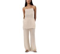 calbatic Polka Dot 2 Piece Sets for Women Summer Camisole and Pants Lounge Sets Vacation Resort Travel Airport Outfits, Apricot, S