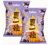 Calbee Grill A Corn Garlic Toast Flavour Crispy Snacks 80g (Pack of 2)