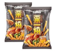 Calbee Grill A Corn Roasted Honey Chicken Flavour Crispy Snacks 80g (Pack of 2)