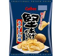 Calbee KATAAGE Hard Potato Chips Salt 65g × 12 Japan