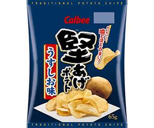 Calbee KATAAGE Hard Potato Chips Salt 65g × 12 Japan