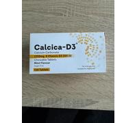 Calcica-D3 Calcium Carbonate 1250mg with Vitamin D3 200 IU - Mint Flavour | 100 Chewable Tablets | High-Strength Bone & Teeth Support | Easy-to-Chew Calcium with D3 (100)