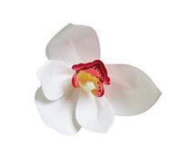 Calcifer 20 Pcs 3D DIY Cymbidium Flower Heads Orchids Simulation Flowers Corsage PU Flower Heads Wedding Decoration (White)