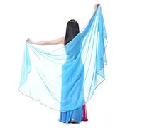 Calcifer 250cm*120cm Chiffon Semicircle Belly Dance Scarf Veils Accessories For Women Professional Dancer (Lake Blue)
