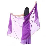 Calcifer 250cm*120cm Chiffon Semicircle Belly Dance Scarf Veils Accessories for Women Professional Dancer (Dark Purple)