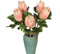 Calcifer 5 Pcs The King Protea (Protea Cynaroides) Artificial Flowers Plants For Home Garden Wedding Party Decoration (Pink)