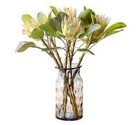 Calcifer 6 Pcs The King Protea (Protea Cynaroides) Artificial Flowers Plants For Home Garden Wedding Party Decoration (Light Purple)