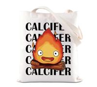 Calcifer Movie Merchandise Inspired Tote Bag Fire Demon Lovers Canvas Bag Flame Gift Japanese Anime Character Gift For Fans (Calcifer Tote)