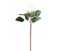 Calcifer The King Protea (Protea Cynaroides) Artificial Flowers Plants For Home Garden Wedding Party Decoration (White, 3)