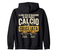Calcio e Grigliata Design Sportivo Barbecue Uomo Zip Hoodie
