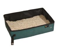 Calcipxx Portable Folding Cat Litter Box for Indoor Use and Travel - Compact Design with Cloth Construction (Green, 22x13x5 cm)