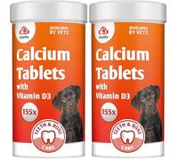 Calcium and Phosphorus Dog Nutritional Supplement - Teeth and Bone Care - 155 tablets - for strong bones and teeth, suitable for growing puppy (Pack of 2)
