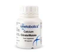 Calcium Citrate-Malate - 90 Vegan Capsules | Highly-Absorbable Bone, Muscle & Heart Support | Non-Constipating, Gentle on Digestion | Additive-Free | UK Made | Metabolics