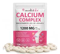 Calcium Complex 1200mg with Vitamin D3, K2 & B Vitamins B1 B2 B12 - Calcium Supplement for Bone & Teeth Support, Helps Calcium Absorption & Nutrient Metabolism - Gluten Free, Non-GMO - 120 Softgels