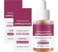 Calcium Firming Face Serum, Hydrolyzed Elastin Anti Aging Ampoule for Skin Tightening and Lifting, Wrinkle Smoothing Brightening Serum for Sagging and Fine Lines, Volume Boost Essence 30ml (2pcs)