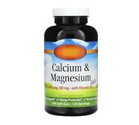 Calcium & Magnesium 400mg & Vitamin D3 200mg, Gluten-Free, 250 Softgels