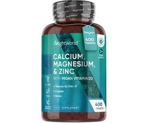 Calcium, Magnesium and Zinc with Vitamin D3 - 400 Tablets - Wellness Supplement