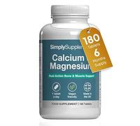 Calcium & Magnesium Tablets | Supports Bone Health, Muscle Function & Reduces Tiredness | Vegan & Vegetarian Friendly | 180 Tablets = 6 Months' Supply | GMP Certified & Made in UK