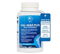 Calcium Magnesium Tablets with Vitamin D3, Vitamin K2, Boron & Phosphorus | Multi-Mineral Complex with Aquamin® Marine Algae | Supports Bones, Teeth & Muscle Function | 30 Days | GMO Free