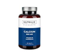 Calcium Magnesium Vitamin D - 800mg Calcium Carbonate - CalciumSupplement with Magnesium and Cholecalciferol - 90 Vegan Tablets Nutralie