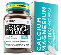 Calcium, Magnesium, Zinc and Vitamin D Supplement, Magnesium and Zinc for Brain & Immune System, Calcium Supplement for, Teeth, Cartilage & Bones, Vitamin D to Improve Mood - 60 Tablets