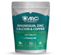 Calcium Magnesium Zinc Tablets 180-7 in 1 Mineral Complex with Copper, Selenium, Manganese & Boron | Bone, Teeth, Immune & Muscle Support | Daily Supplement for Men & Women | ARC Health Nutrition