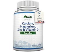 Calcium Magnesium Zinc & Vitamin D Supplement - 365 Vegetarian Tablets - High Strength Osteo Complex with Selenium, Copper, Manganese & Boron - 6 Month Supply - Nu U Nutrition