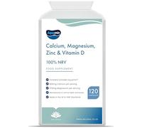 Calcium, Magnesium, Zinc & Vitamin D3 Supplement - 120 Capsules | for Bones, Teeth & Muscle Function | Easy to Swallow Capsules | Immune Booster | Vegan Friendly - Made in the UK by Hellenia