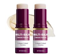Calcium Multi Balm Anti-Aging, Sagging, Wrinkles Core Stick, Korean Collagen Moisturing Stick, Hydrating, Firming Skin, Suitable for Eyes, Neck, Face, Lightweight Glow Balm for Youthful (2PC)