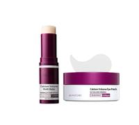 Calcium Multi Balm Stick & Volume Eye Patches Set -Korean Skincare Anti-Aging Kit - Hydrating Calcium Collagen Stick for Eyes, Face, Neck & Lips - Reduce Puffiness, Dark Circles & Fine Lines