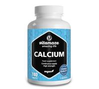Calcium Tablets High Strength -180 Tablets for 3 Months - 2028mg Calcium Carbonate per Daily Dose -o Vegan Food Supplement Without Additives