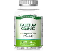 Calcium Tablets | Supplement with Calcium, Magnesium, Zinc and Vitamin D | High Strength Complex | 60 Vegan Tablets | Nature's Truth