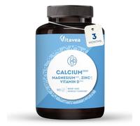 Calcium with Magnesium, Zinc & Vitamin D - 90 Tablets for 3 Months - Bone, Muscle & Immune Support - Energy & Metabolism Boost - Gluten & Lactose Free - High Strength Supplement - Vitavea