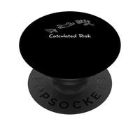 Calculated Risk Motivational Wordplay Jumping Pet Cat Meme PopSockets Adhesive PopGrip