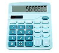 Calculator, 12 Digits Desk Calculator with Big Sensitive Button, Clear Large Display Solar and Battery Calculators, Standard Function Desktop Calculators for Office Home School (Blue)