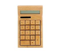 Calculator Bamboo Electronic Calculator Counter Standard Function With 12-Digit Display Dual Powered Desktop Office(8.2 * 17cm)