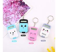 Calculator Cute Cartoon with Keychain 8 Digits Display Portable Pocket Size for Children Students School Supplies