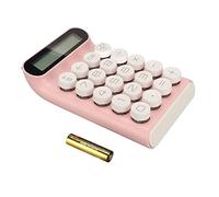 Calculator, Dotted Retro Key Caps, Ten Digit Screen Display, Intelligent Shutdown, Removable Design, Non Slip Feet, Can Be Used for Desktop Financial Office (Pink)