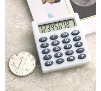 Calculator Pocket Mini Small Protable- School/Kids/Home/Office/Nurses- Solar/Battery - Basic Fully Functional - 8-Digit Display - Parties/Gifts/Events (White, 1Pcs)