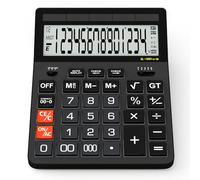 Calculators Desktop, 2026 Upgrade Large-Size Calculator with Extra-Large High-Definition Display and Solar Power (Black)