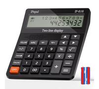 Calculators Desktop, Desk Calculator with Large 2 Line Display, Talking Basic Calculator with Big Button & Adjustable Volume, 4 Function Calculators for Business, Students, Office Supplies(Black)