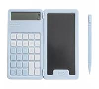 Calculators Desktop with Notepad Partition Dual Function Eye Protection Electronic Screen Science Calculator 15×12.8cm for Office School Finance，Blue，White