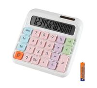 Calculators HIHUHEN Large Calculator Solar & Battery Power 12 Digit Display Multi-Functional Big Button for Business Office School Calculating (HY-2688)