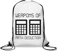 Calculators Weapons of Math Deduction Funny Gym Sack Casual Drawstring Bag White
