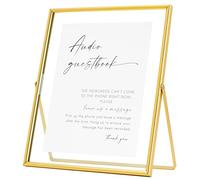 Calculs Gold Glass Picture Floating Frames 10x8 inches for Party Table Decoration Sign Wedding Inspo Audio Guest Book Welcome Sign Holder for Photobooth